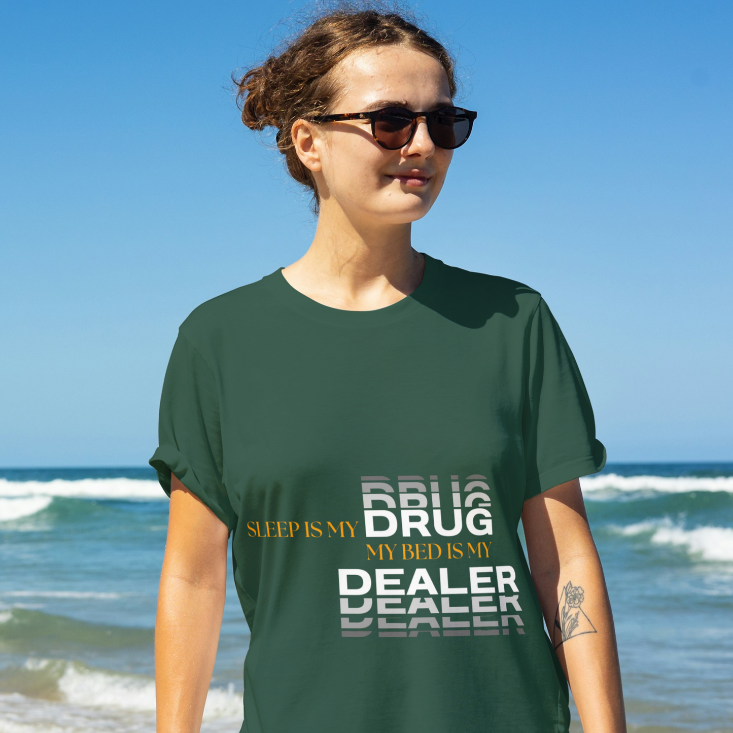 Sleep Is My Drug – Funny Sleep Quote Typography T-Shirt Design- Woman