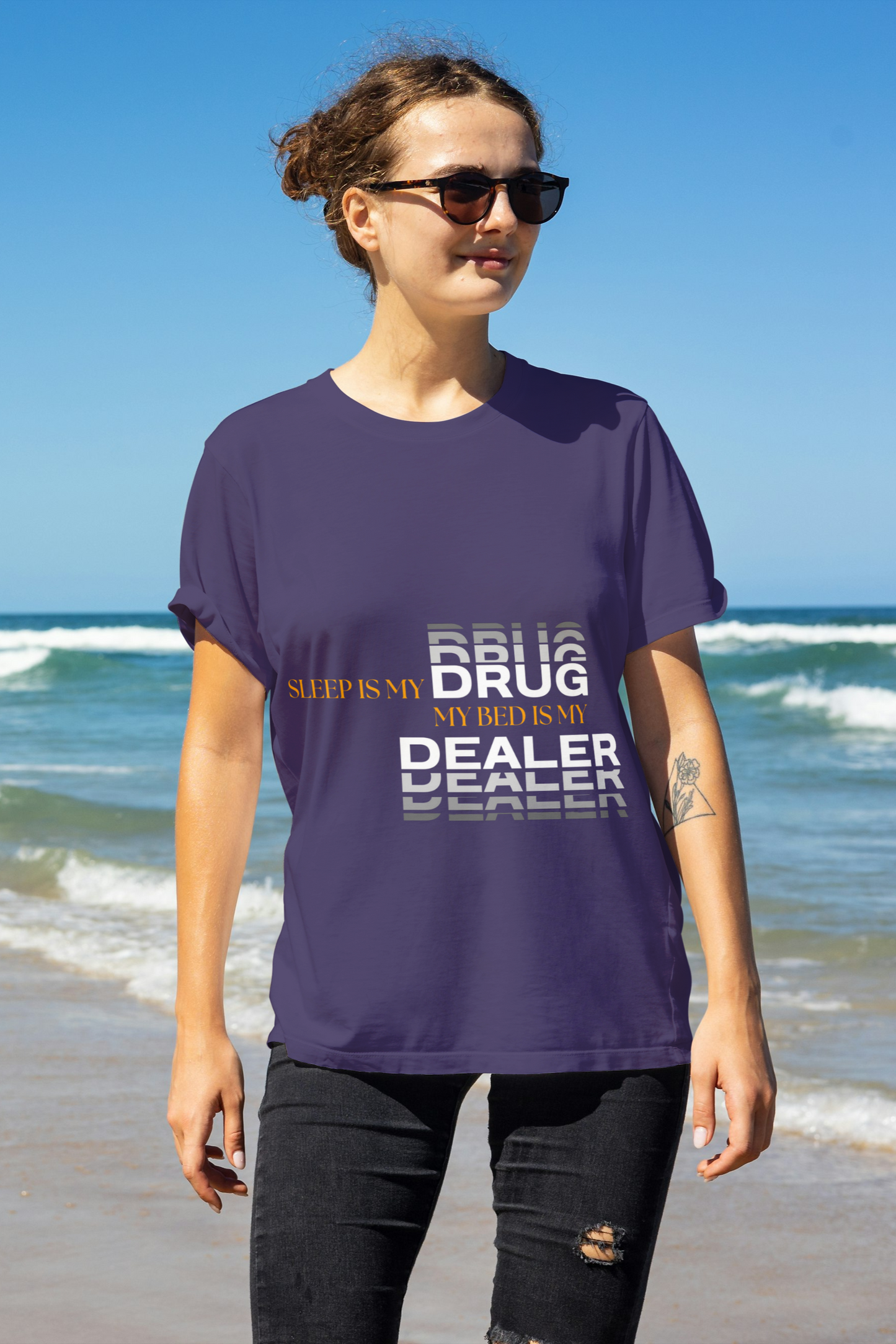 Sleep Is My Drug – Funny Sleep Quote Typography T-Shirt Design- Woman