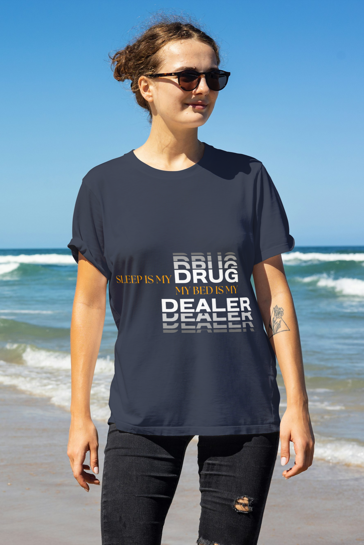 Sleep Is My Drug – Funny Sleep Quote Typography T-Shirt Design- Woman