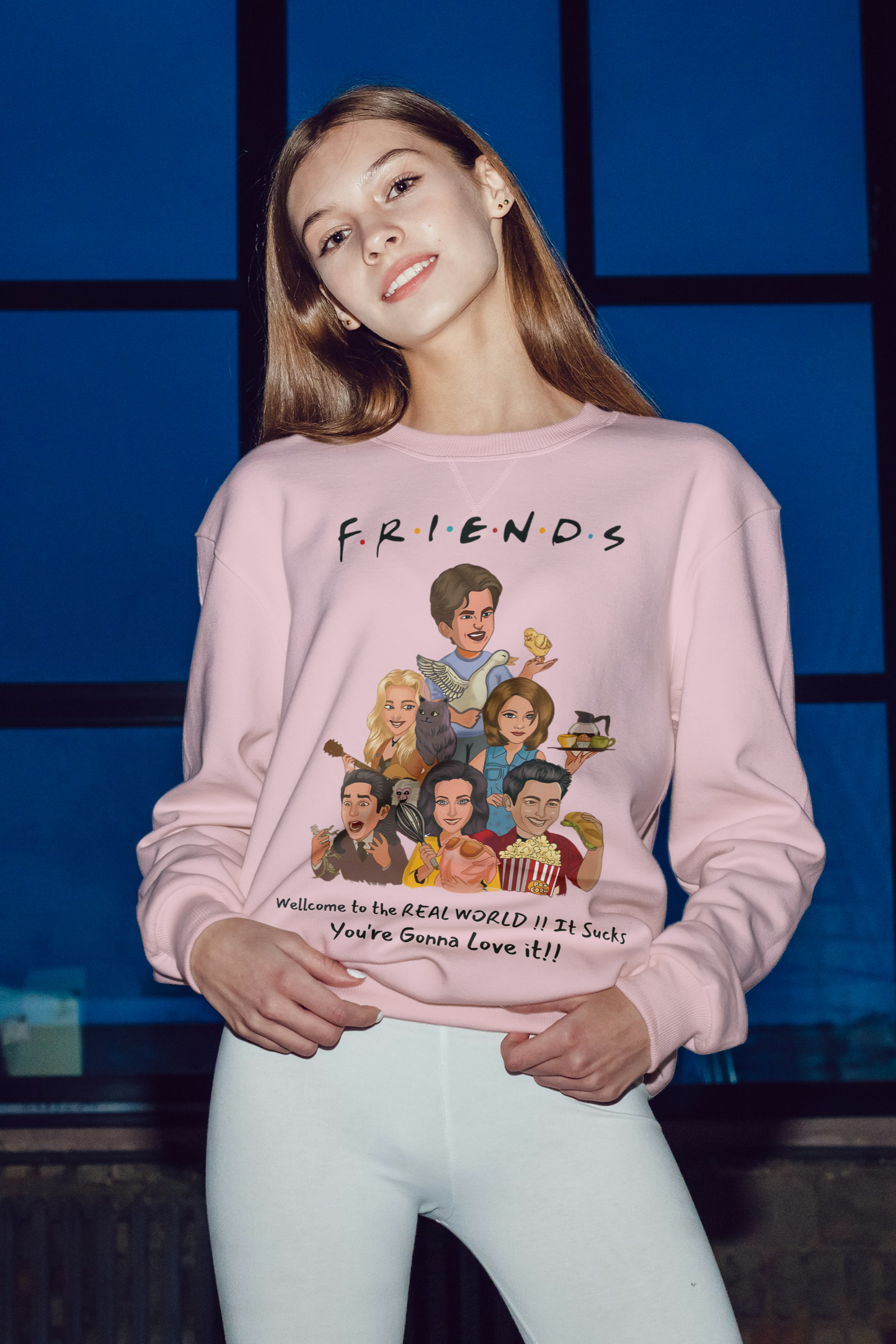 Friends TV Show Quote – Real World Funny Fan Art T-Shirt Design- Woman