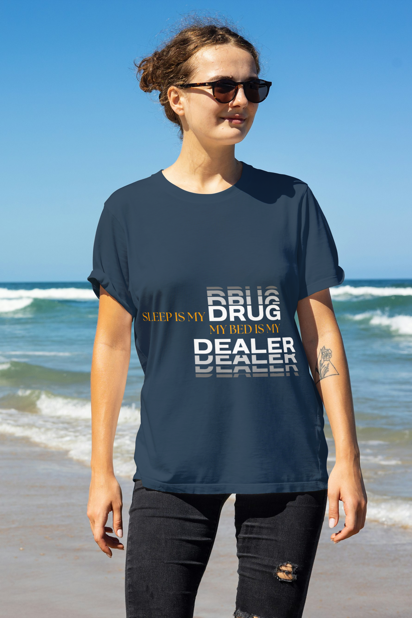 Sleep Is My Drug – Funny Sleep Quote Typography T-Shirt Design- Woman
