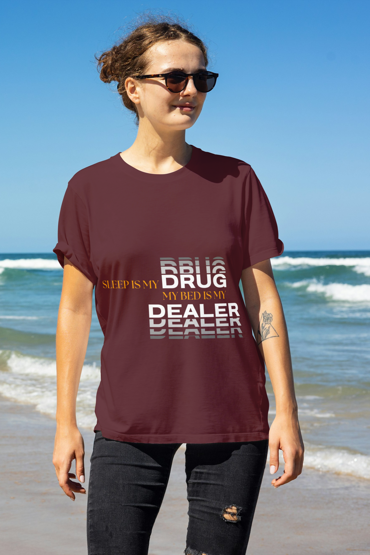 Sleep Is My Drug – Funny Sleep Quote Typography T-Shirt Design- Woman