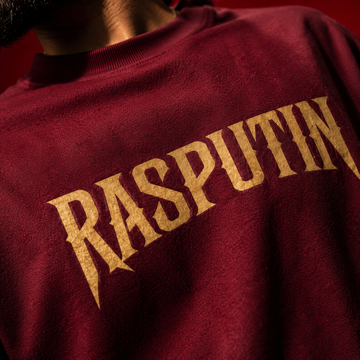 RASPUTIN Oversized Maroon T-Shirt - Soch Dost