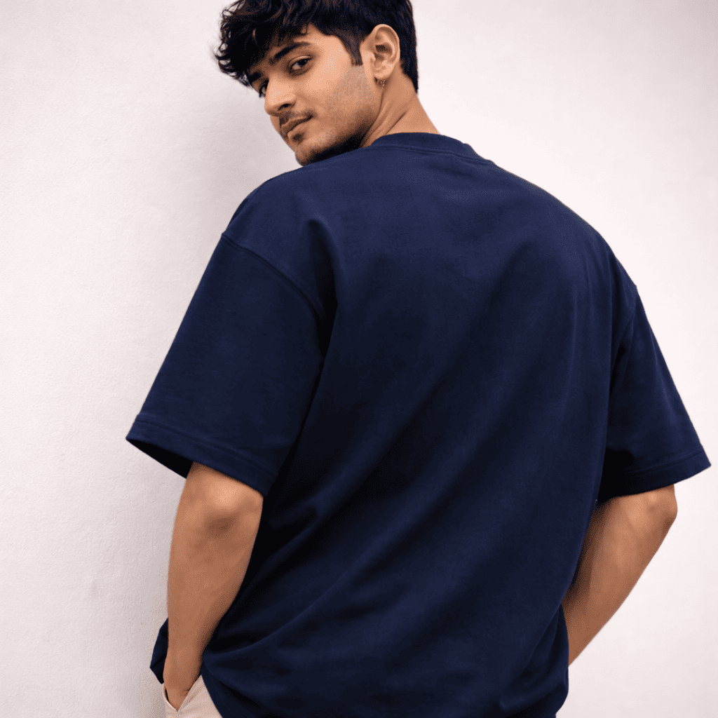 The "Cerebral Dominion" Midnight Navy Oversized T-shirt - Soch Dost