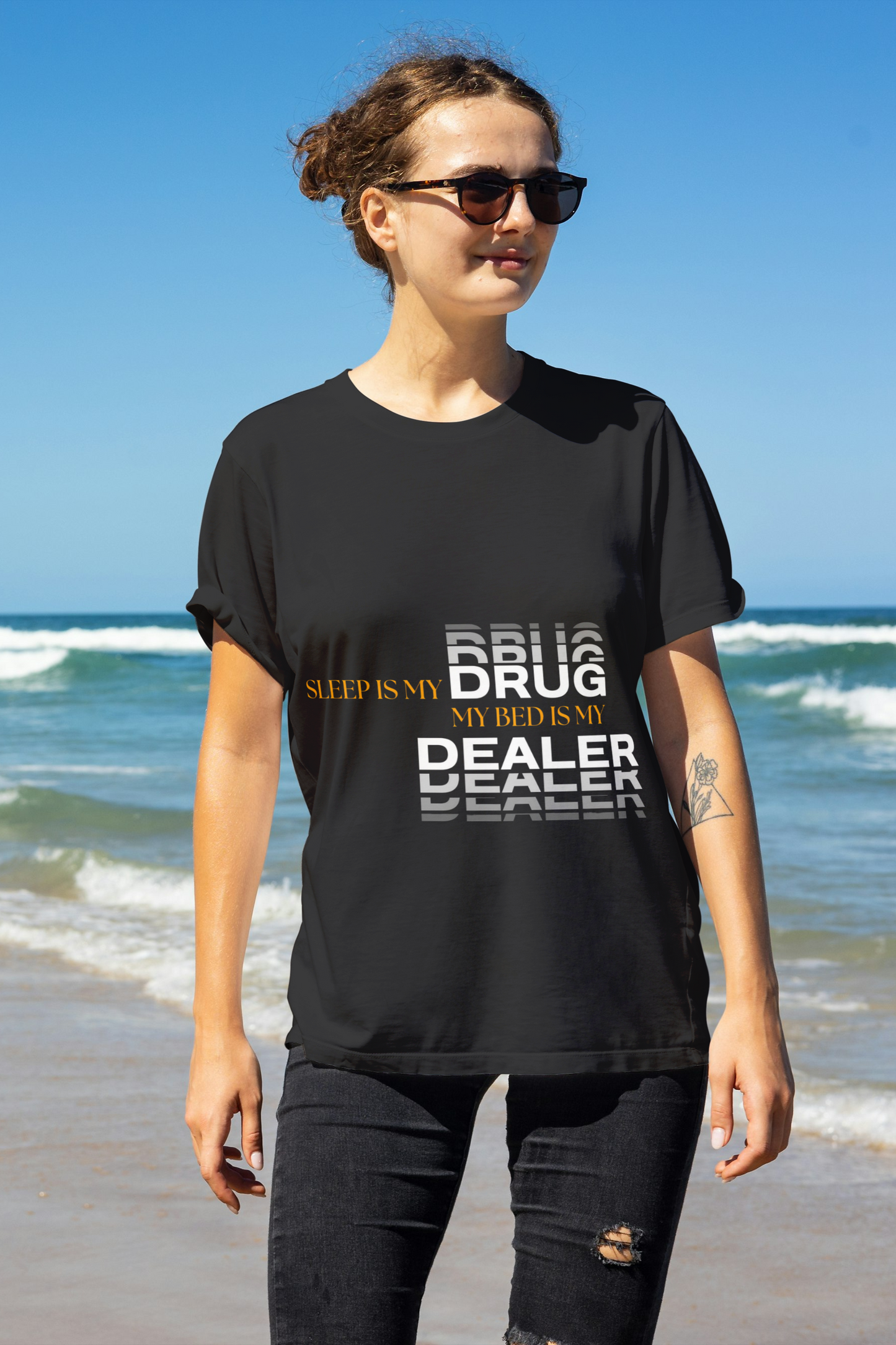 Sleep Is My Drug – Funny Sleep Quote Typography T-Shirt Design- Woman