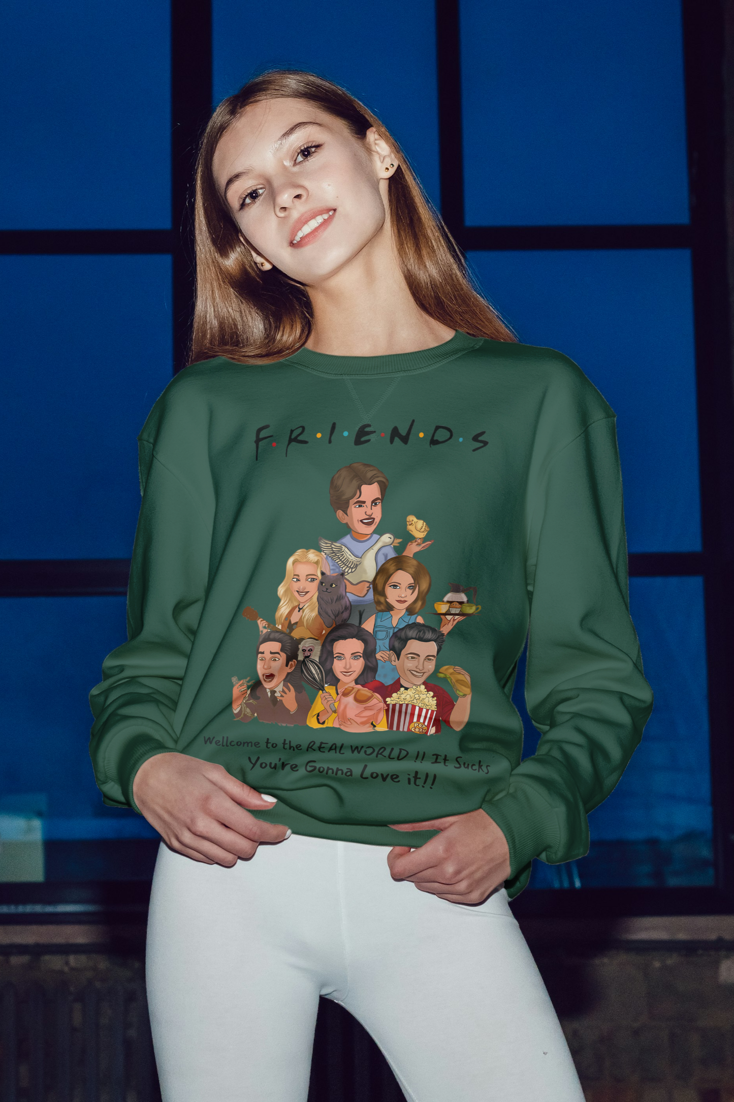 Friends TV Show Quote – Real World Funny Fan Art T-Shirt Design- Woman