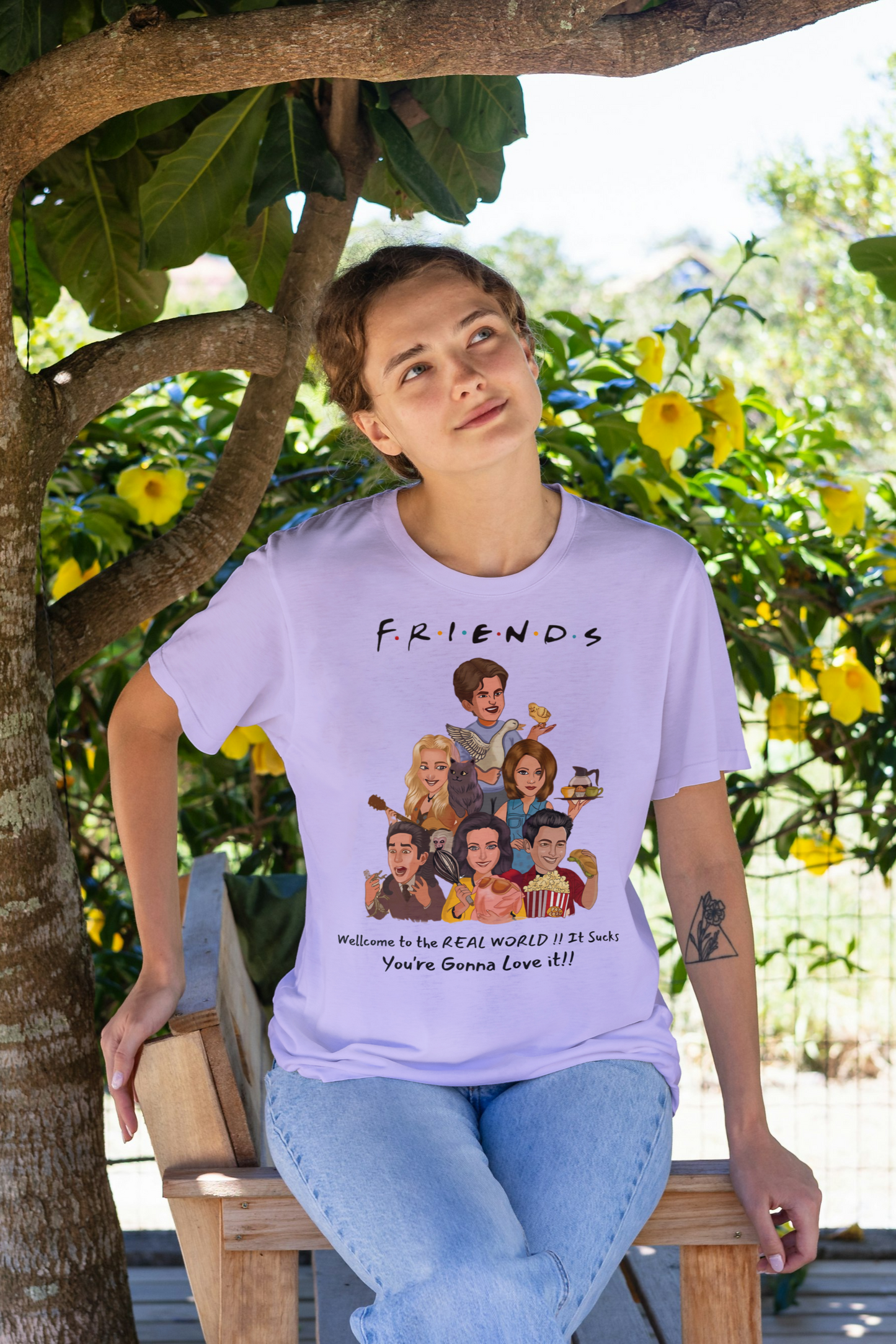 Friends TV Show Quote – Real World Funny Fan Art T-Shirt Design- Woman