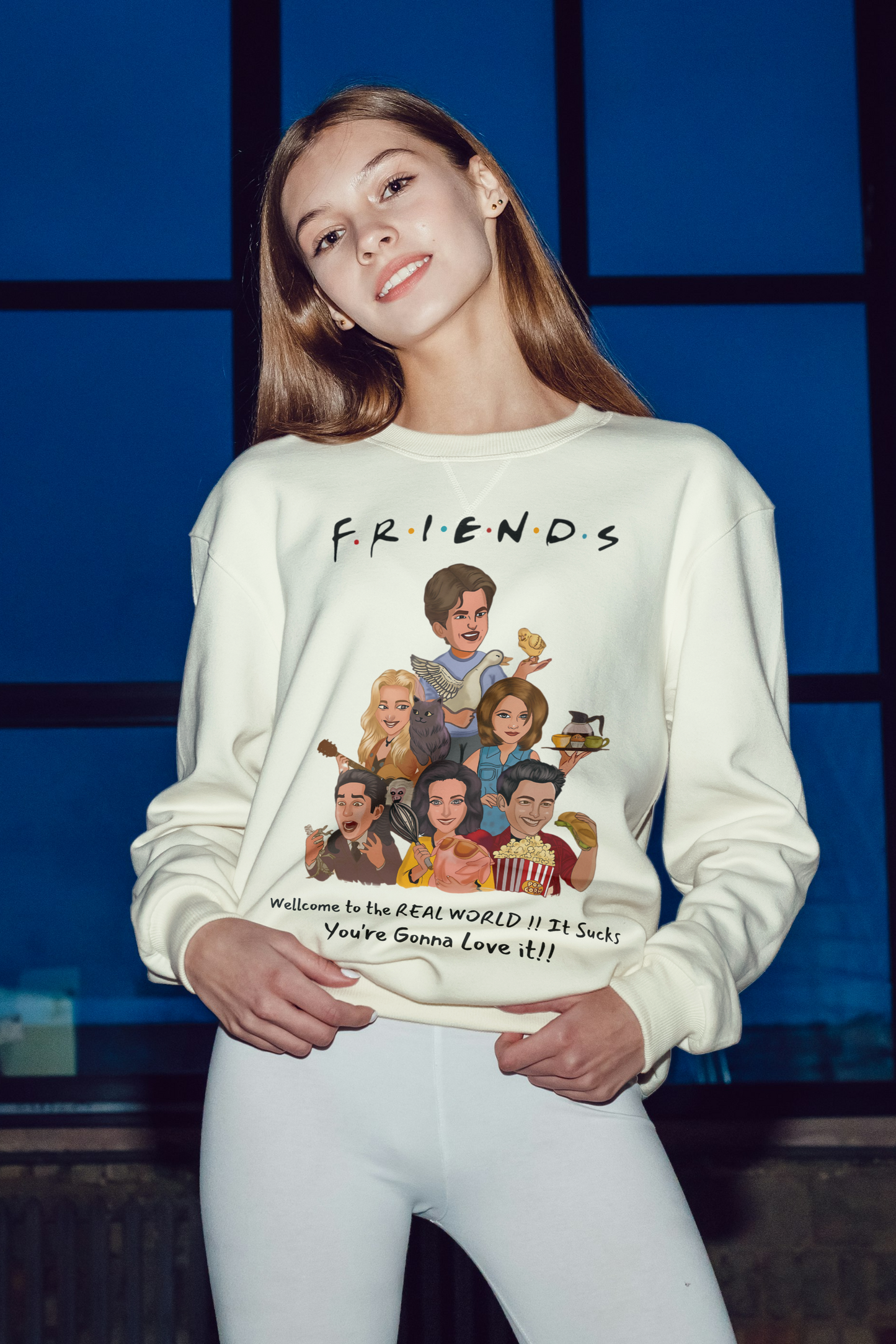 Friends TV Show Quote – Real World Funny Fan Art T-Shirt Design- Woman