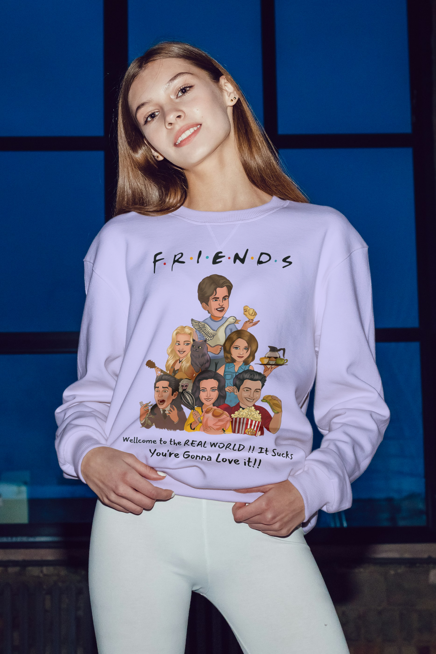 Friends TV Show Quote – Real World Funny Fan Art T-Shirt Design- Woman