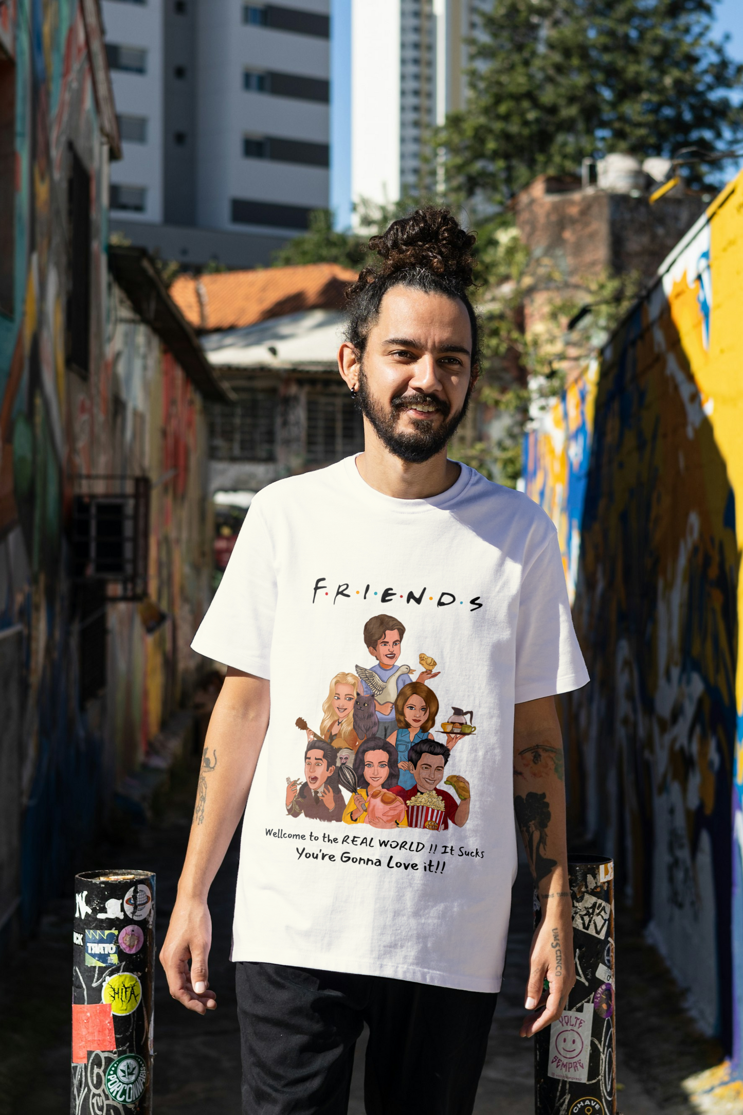 Friends TV Show Quote – Real World Funny Fan Art T-Shirt Design