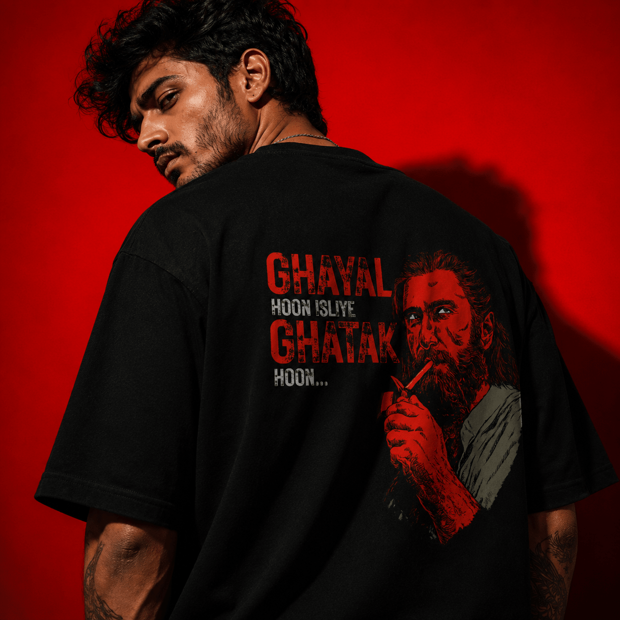 Ghatak | Signature Obsidian Oversized T-shirt - Soch Dost