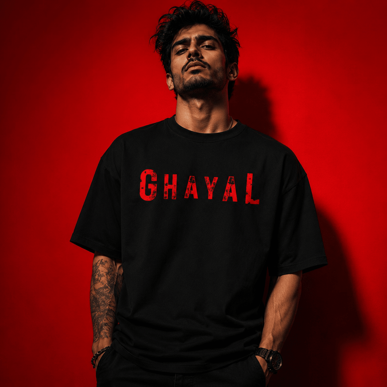 Ghatak | Signature Obsidian Oversized T-shirt - Soch Dost