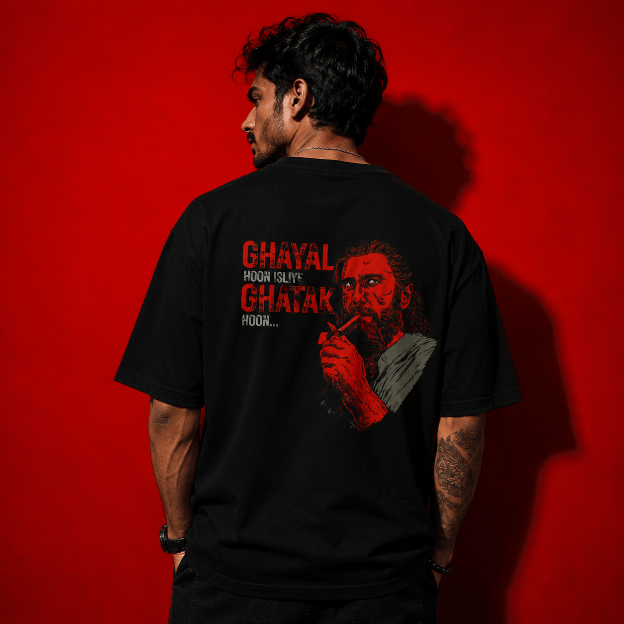 Ghatak | Signature Obsidian Oversized T-shirt - Soch Dost