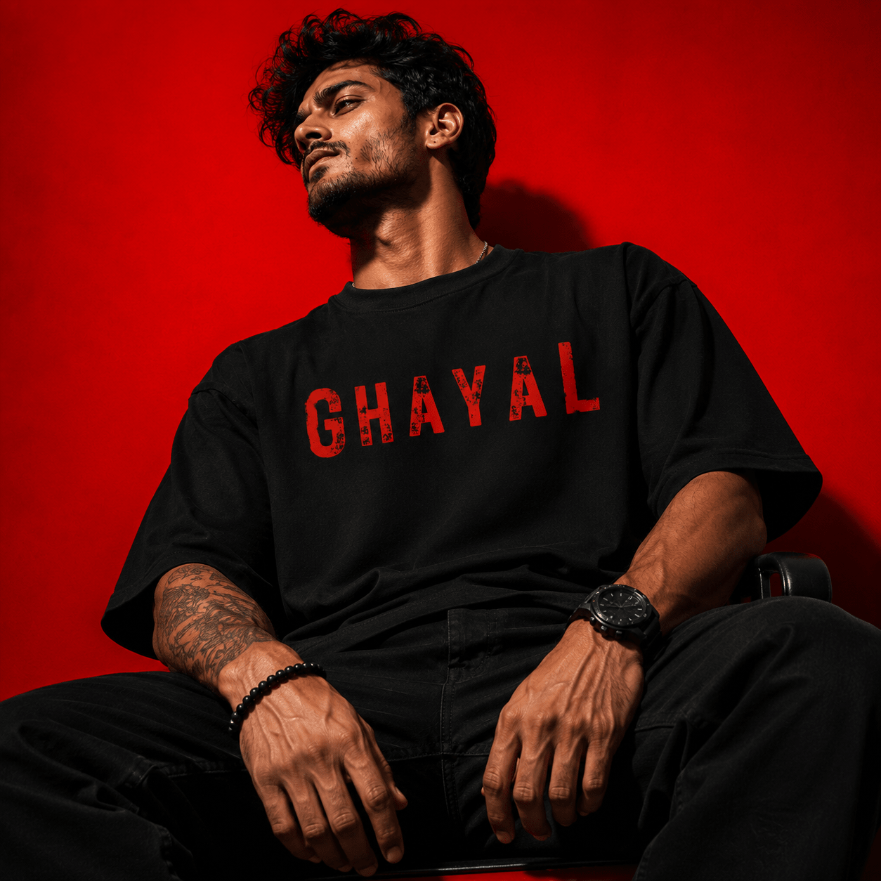 Ghatak | Signature Obsidian Oversized T-shirt - Soch Dost