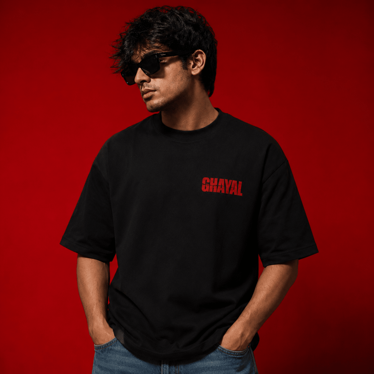 GHAYAL Oversized Black T-Shirt - Soch Dost