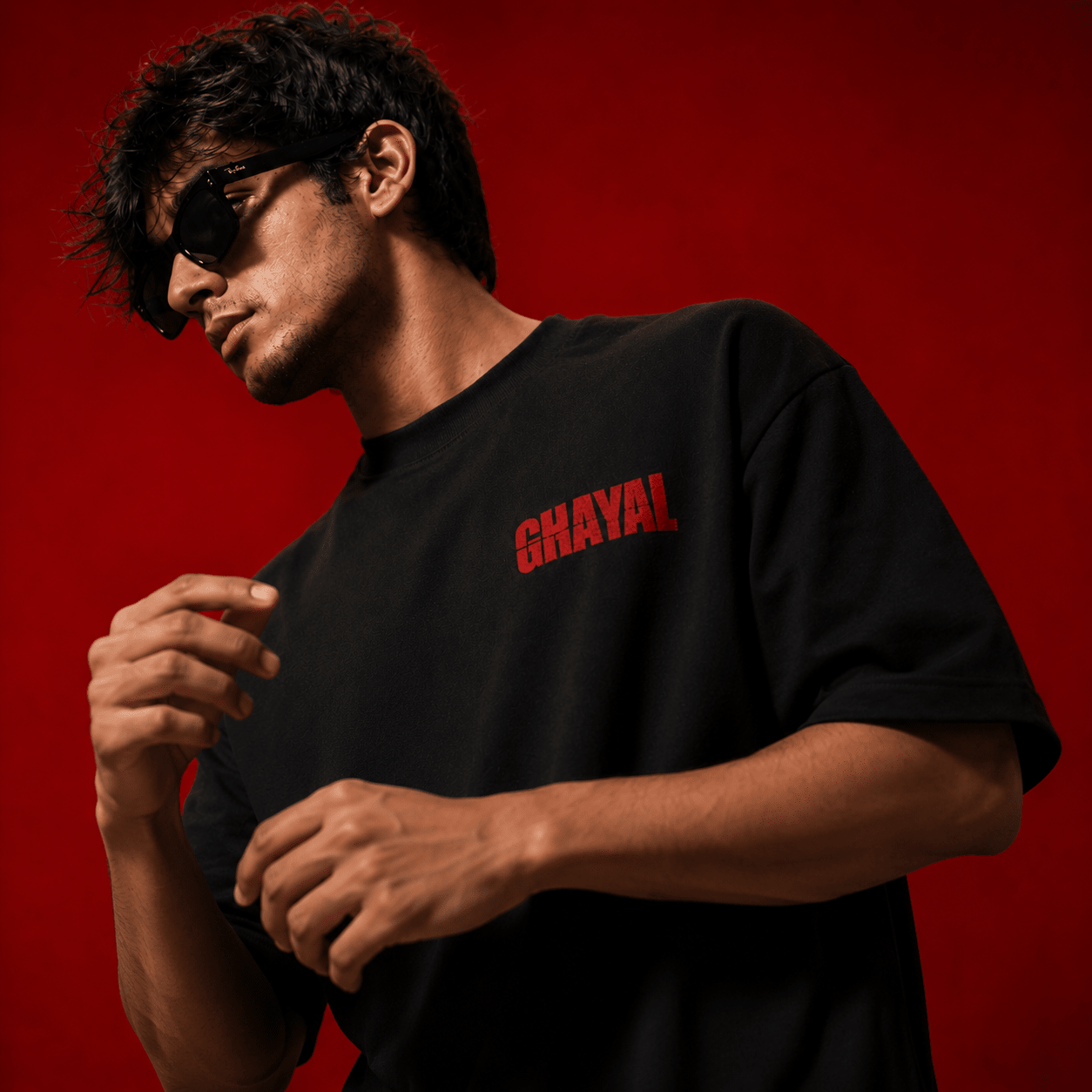 GHAYAL Oversized Black T-Shirt - Soch Dost