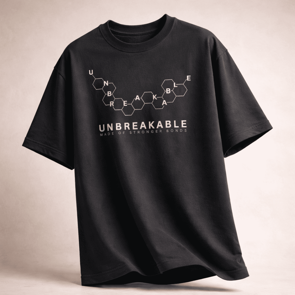 The "Atomic Resilience" Onyx Black Oversized T-shirt - Soch Dost