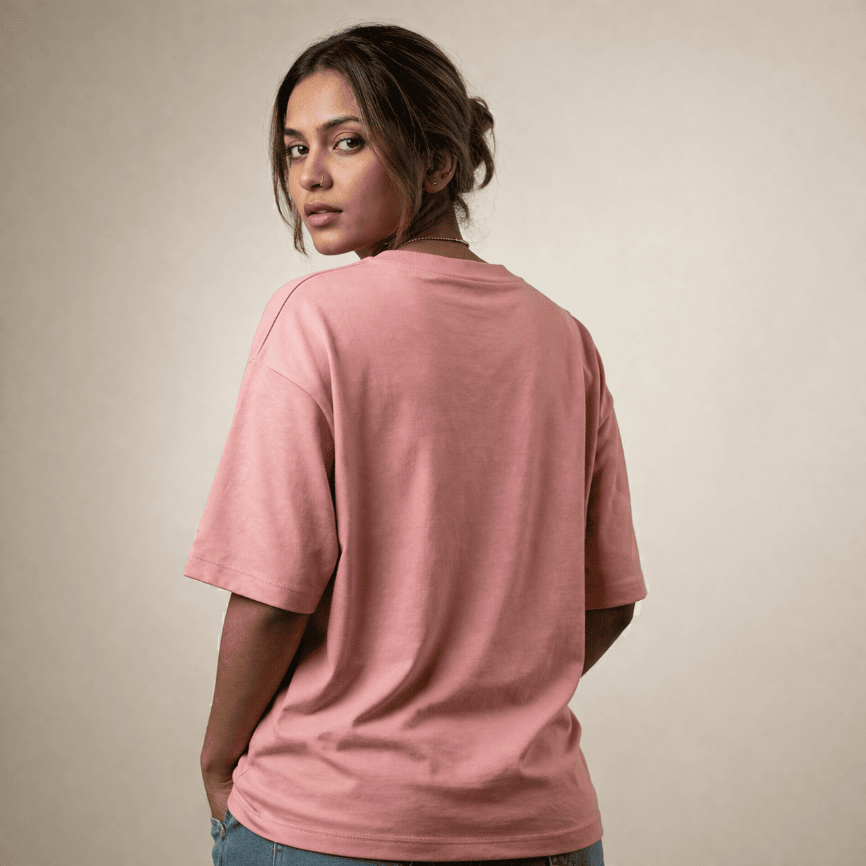 The "Swa - Deshi Heritage" Velvet Maroon Oversized T-shirt - Soch Dost